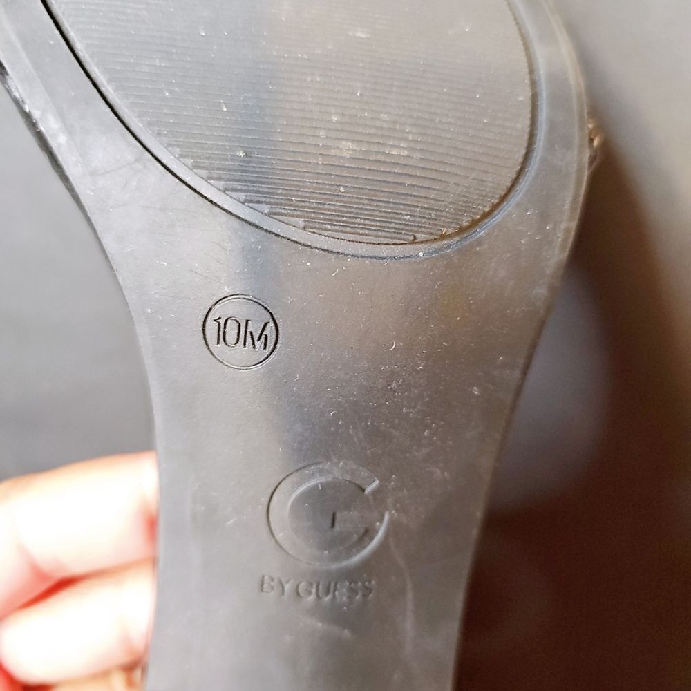 G By Guess Black, Sparkly High Heel Open Toe Shoe… - image 2